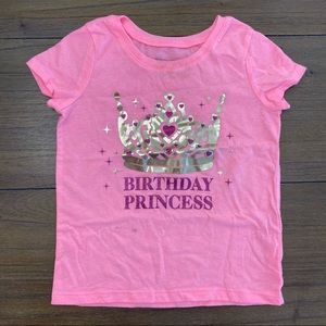 Birthday Princess Shirt with Gold Foil Crown